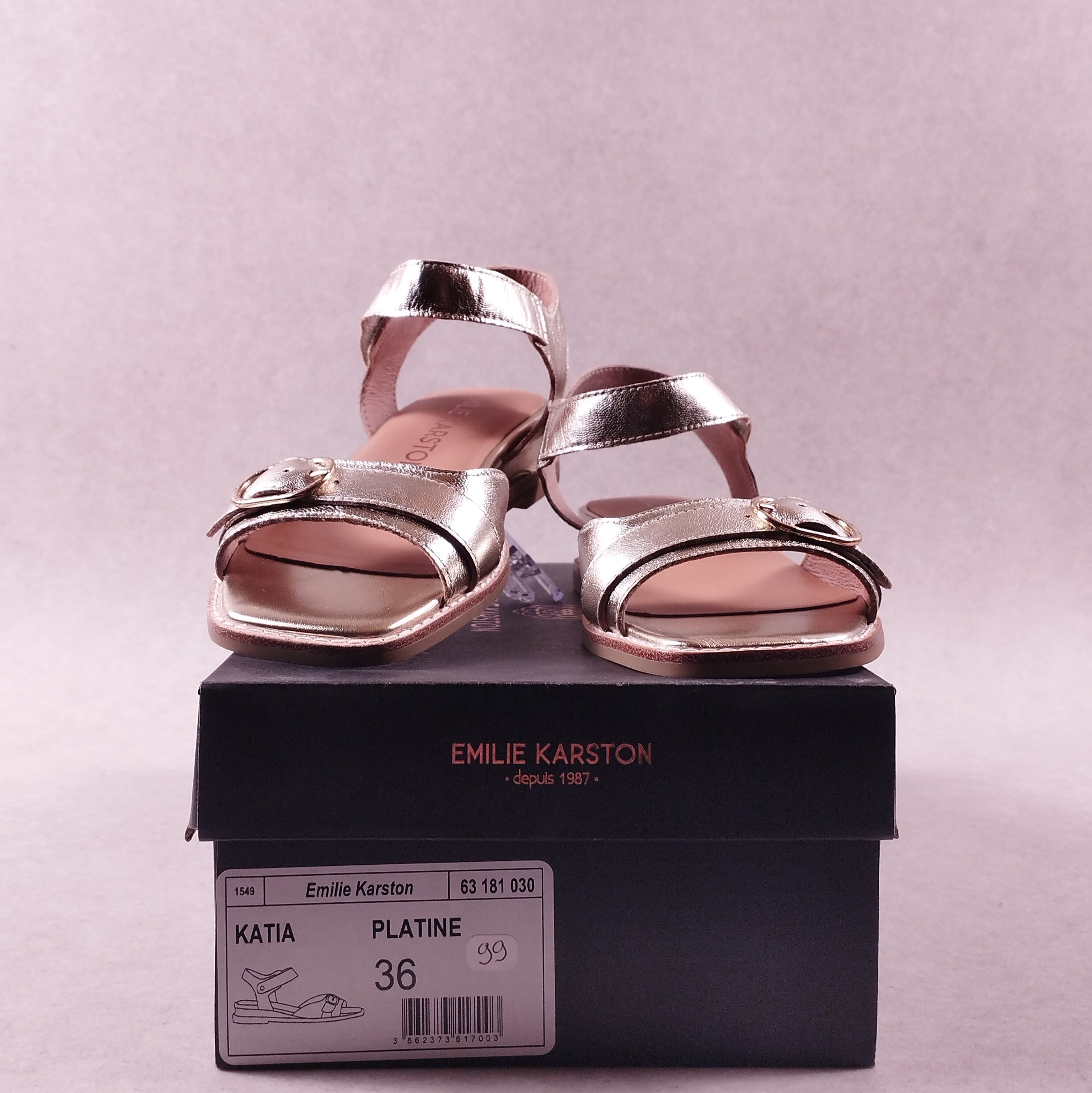 Sandales femme Emilie Karston Katia platine 36
