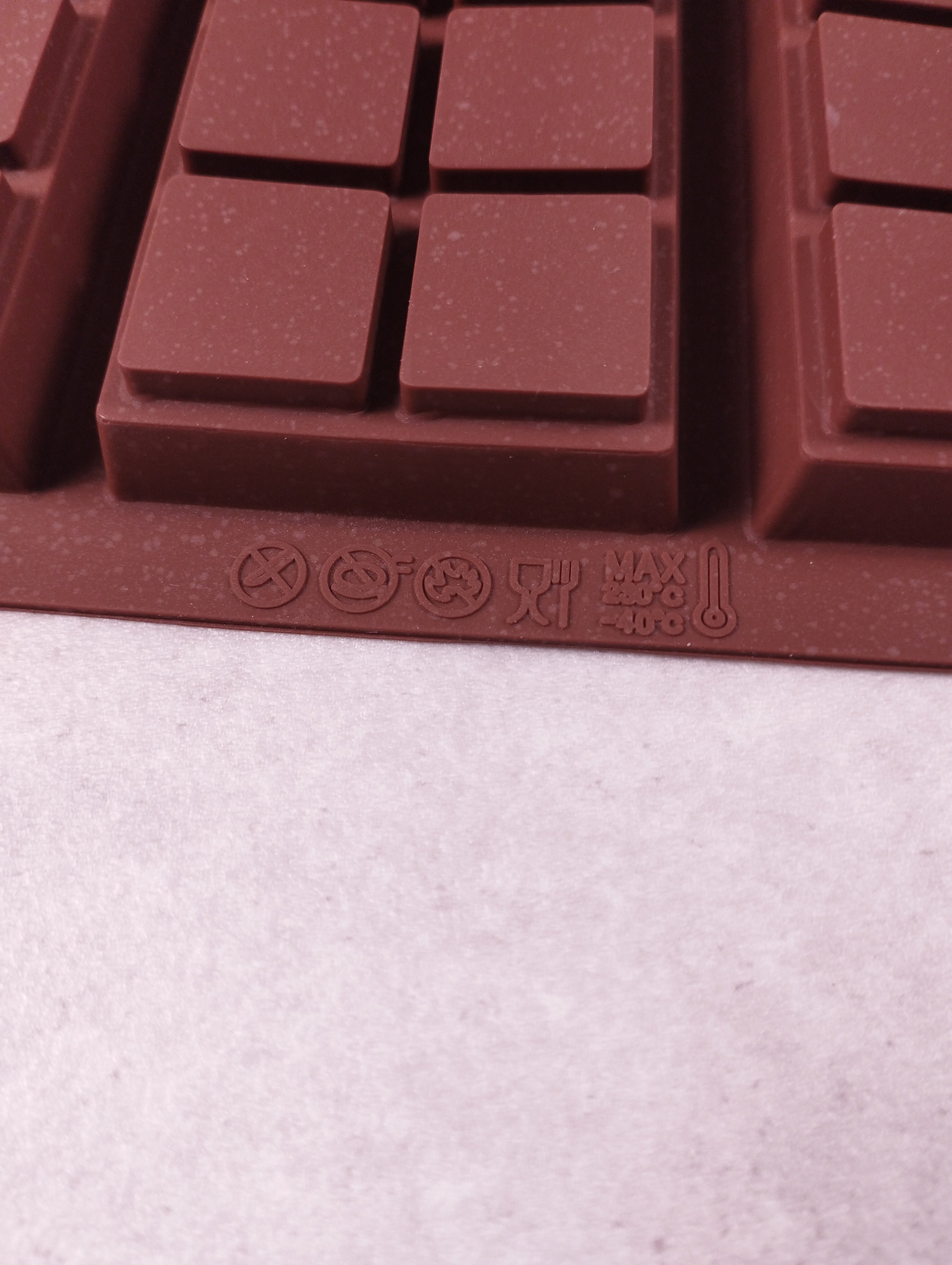 Kit moules chocolat silicone tablettes 12 cavités marron (V2)