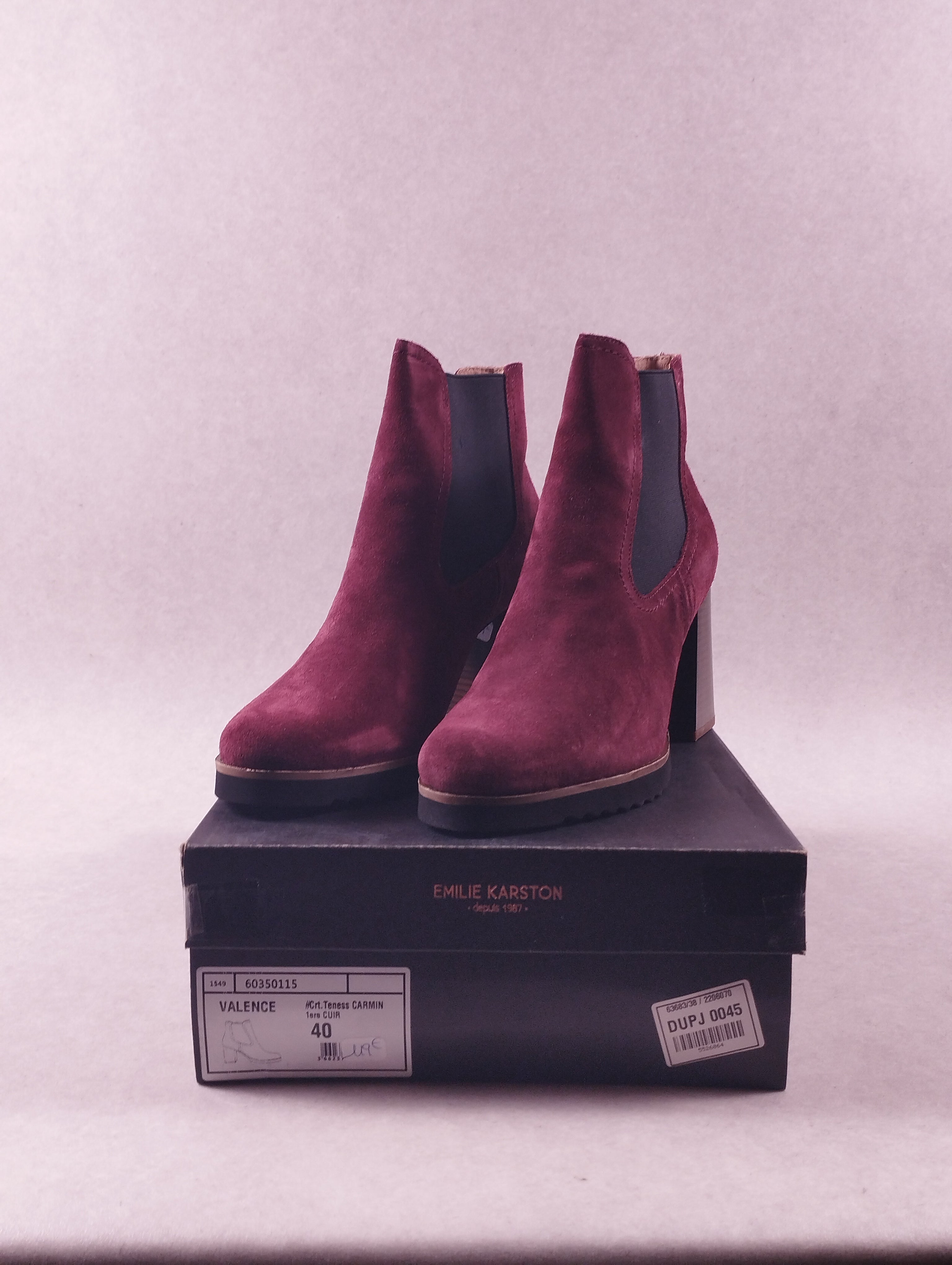 Boots femme Emilie Karston Valence carmin Pointure 40