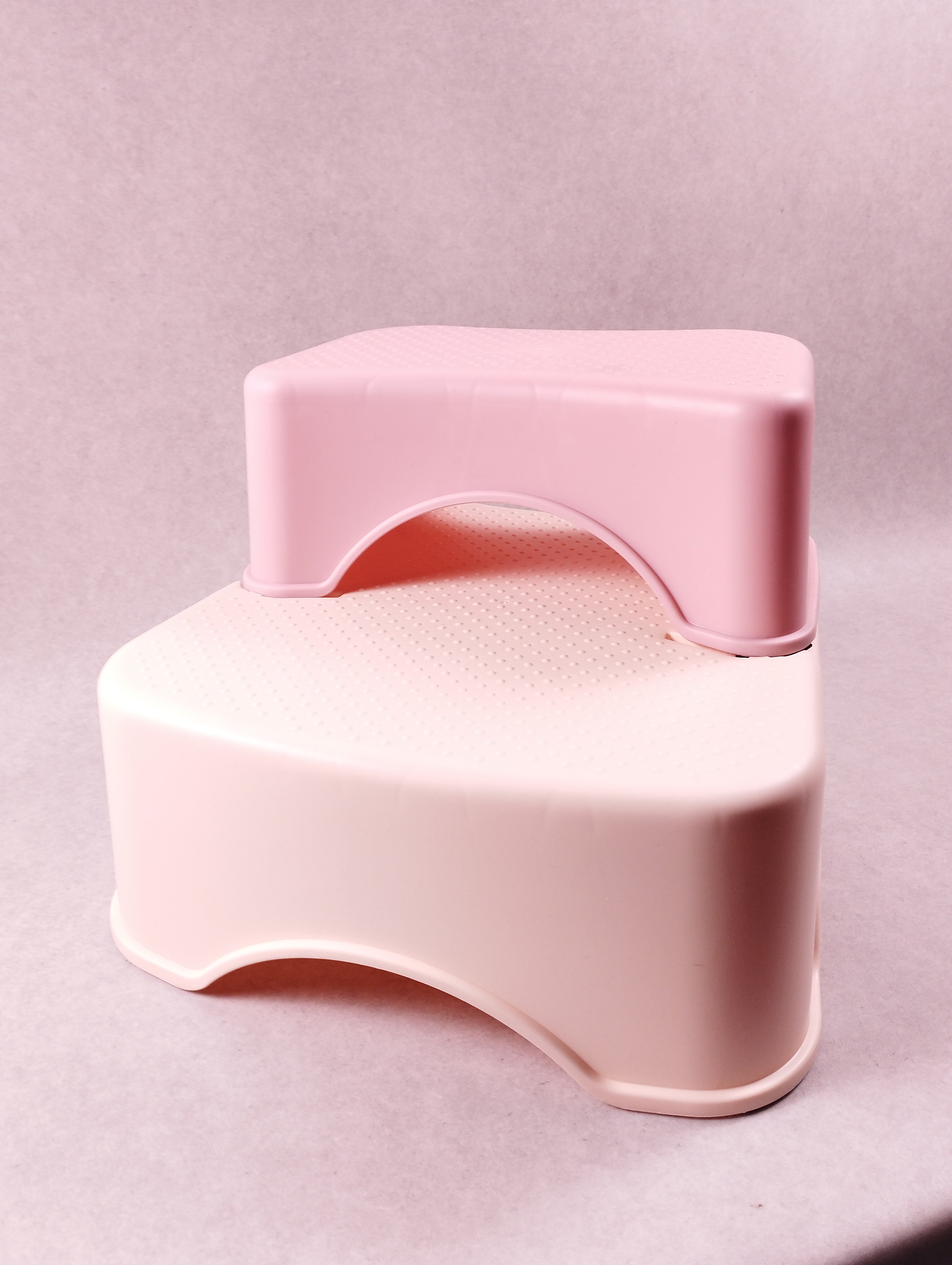 Réducteur de toilette enfant avec marchepied rose & abricot