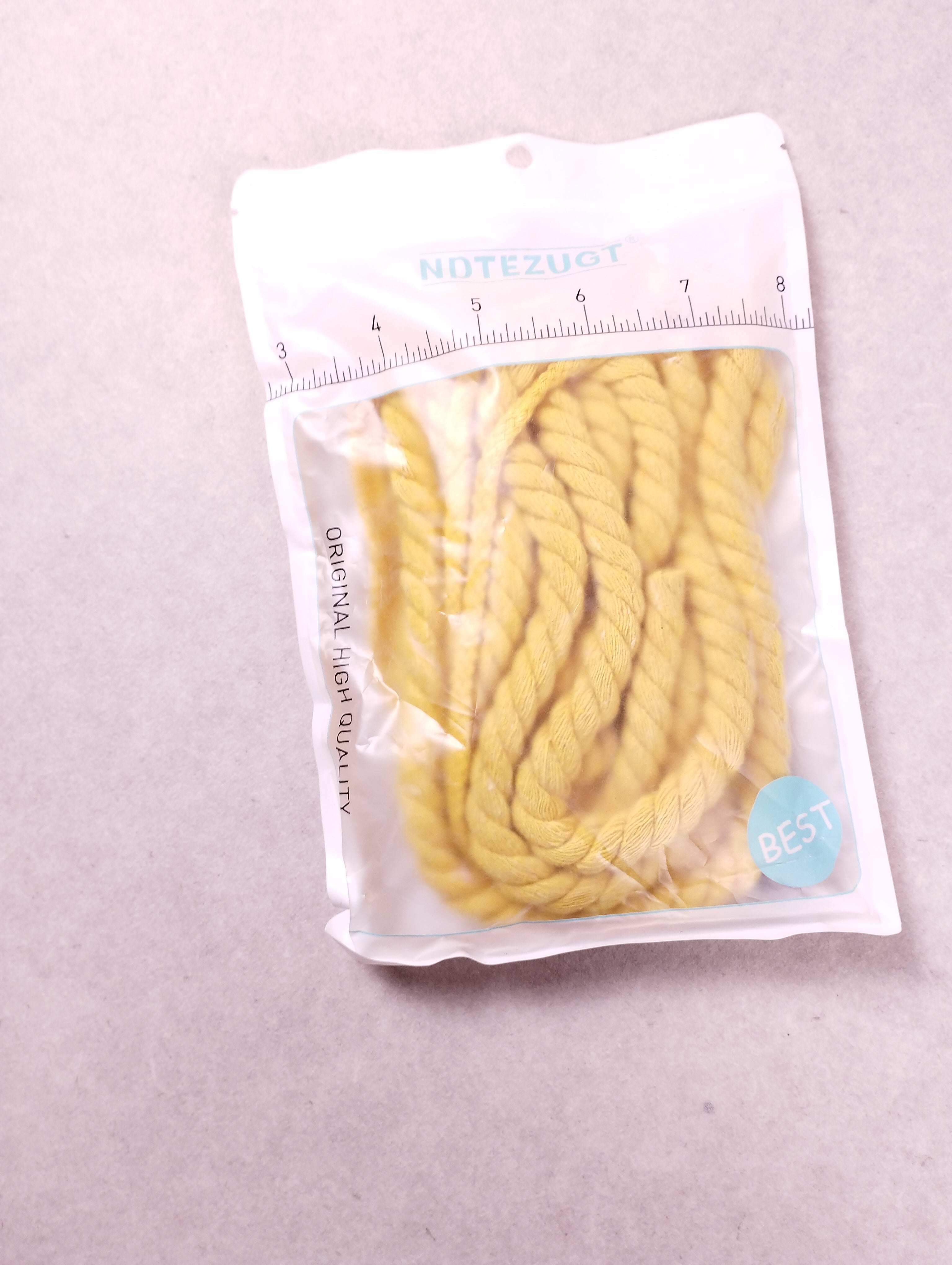 Lacets corde sneakers ronds chunky jaune 10 mm 120 cm