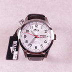 Montre homme Lotus 18671/1 cadran blanc bracelet cuir marron