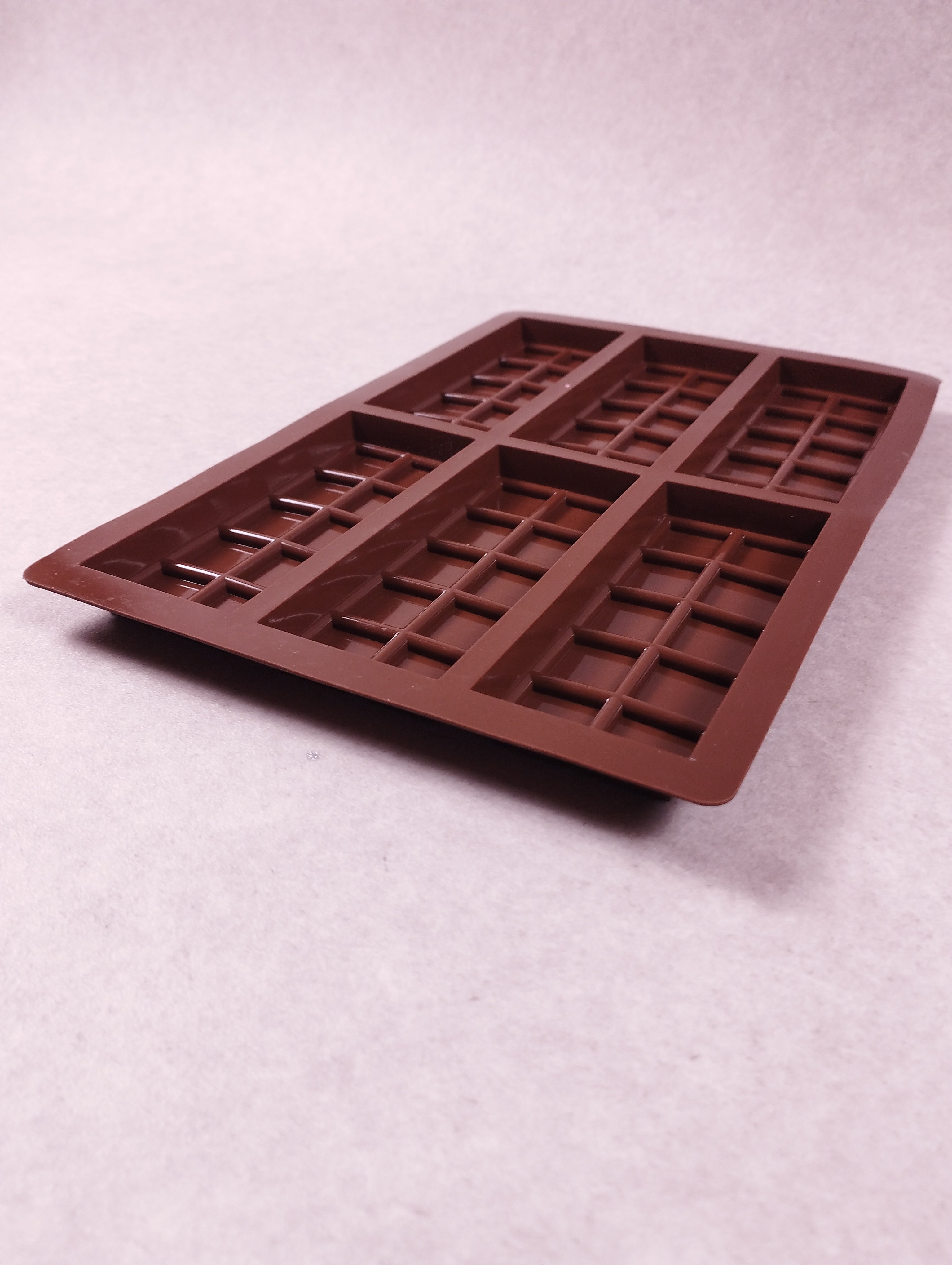 Kit moules chocolat silicone tablettes 12 cavités marron (V2)