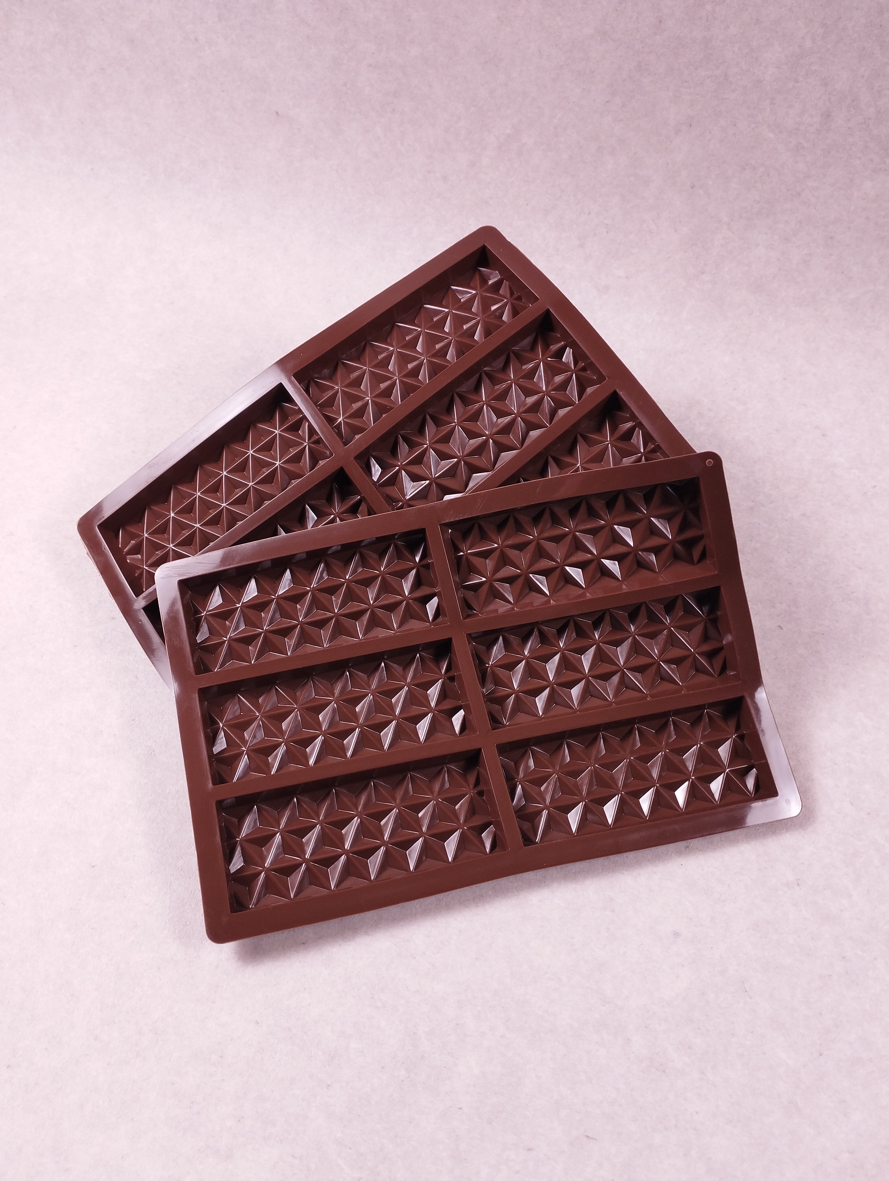 Lot de 2 moules en silicone Diamond marron 6 cavités 25,8 cm