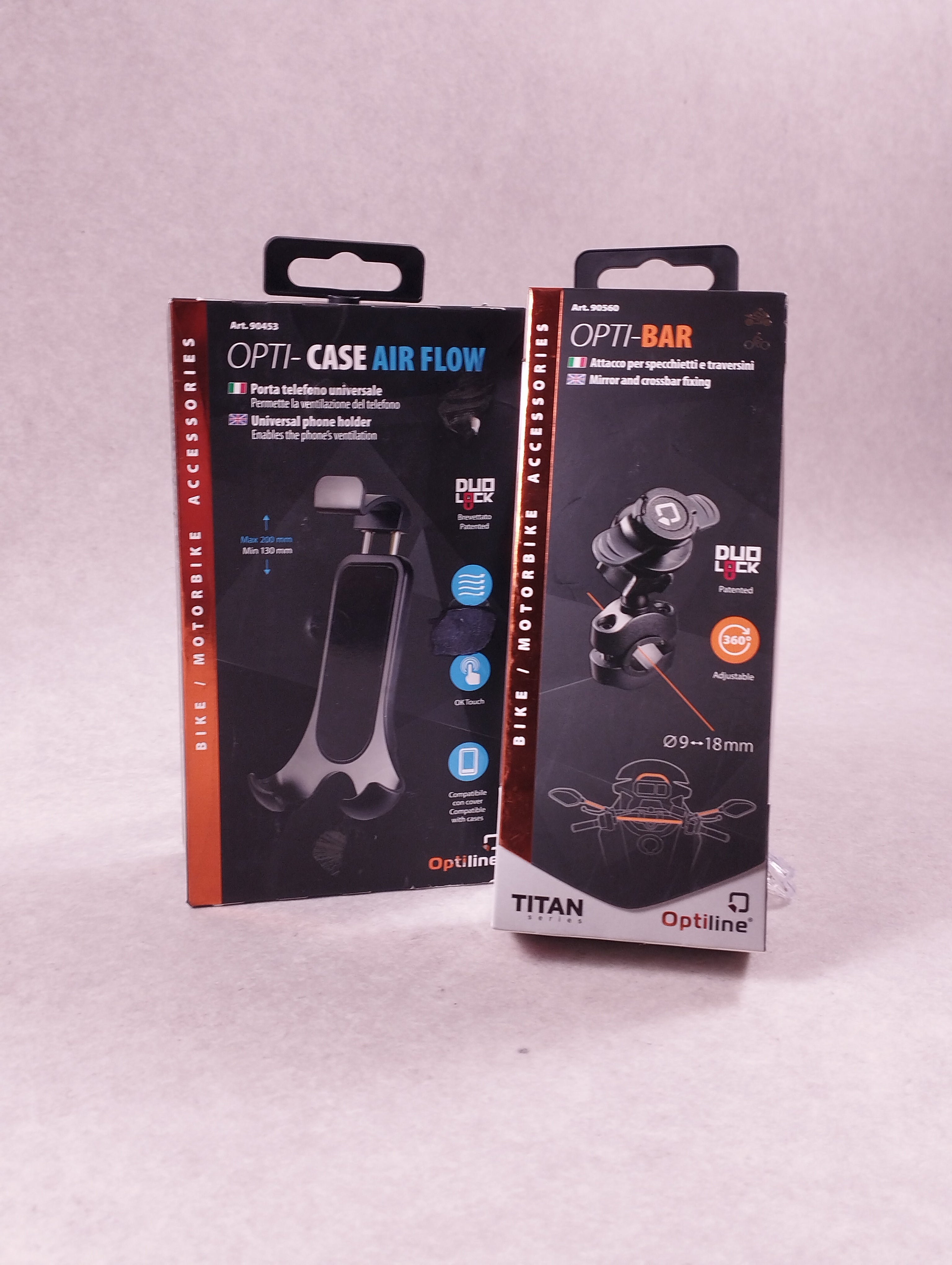 Kit support téléphone moto scooter vélo Optiline Opti-Case Air Flow + Opti-Bar 90453/90560
