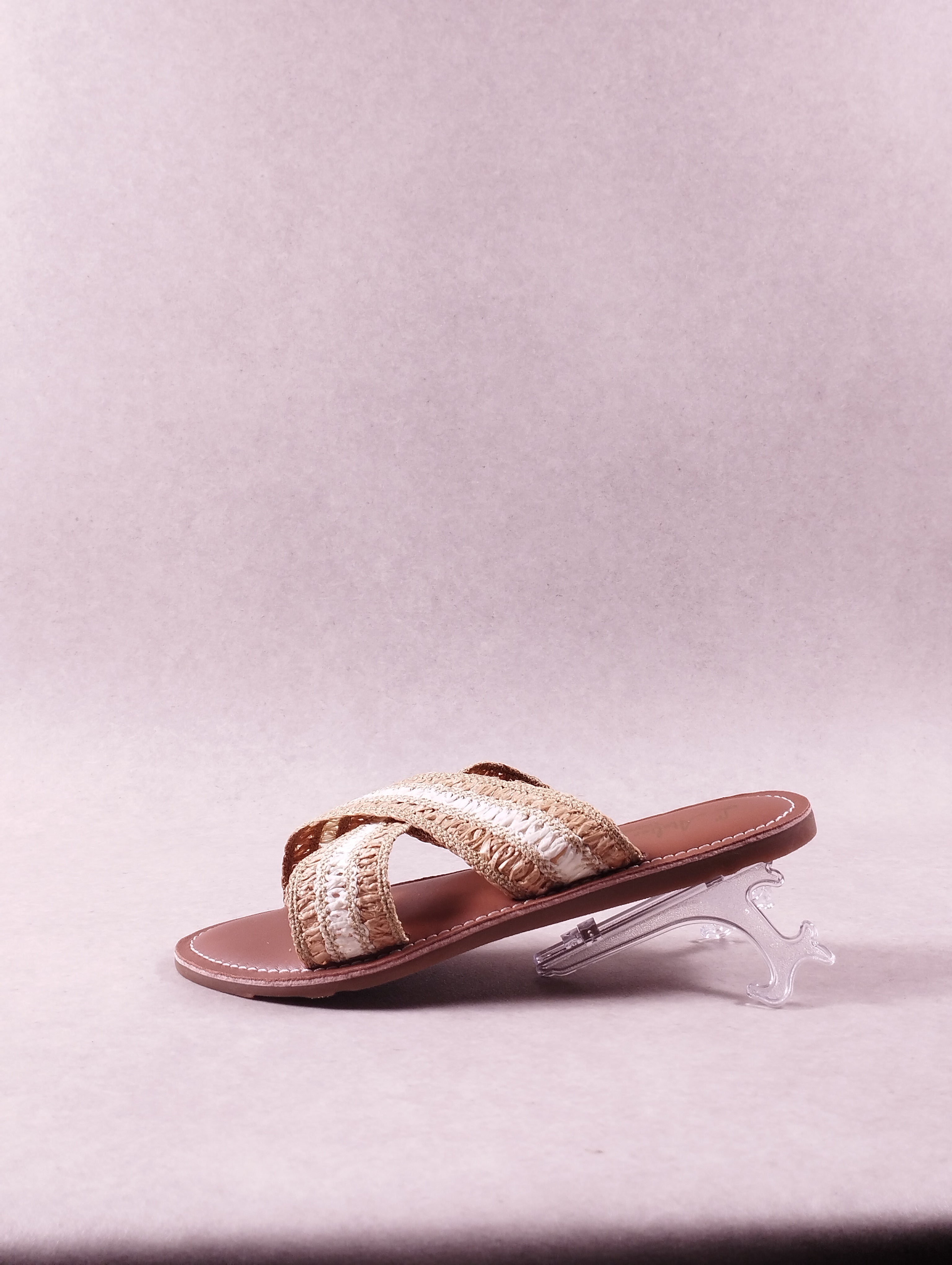 Mules femme L’Atelier Tropézien SH 408 rafia white multi Pointure 38