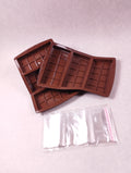 Lot de 2 moules en silicone pour 6 tablettes épaisses marron (V10)