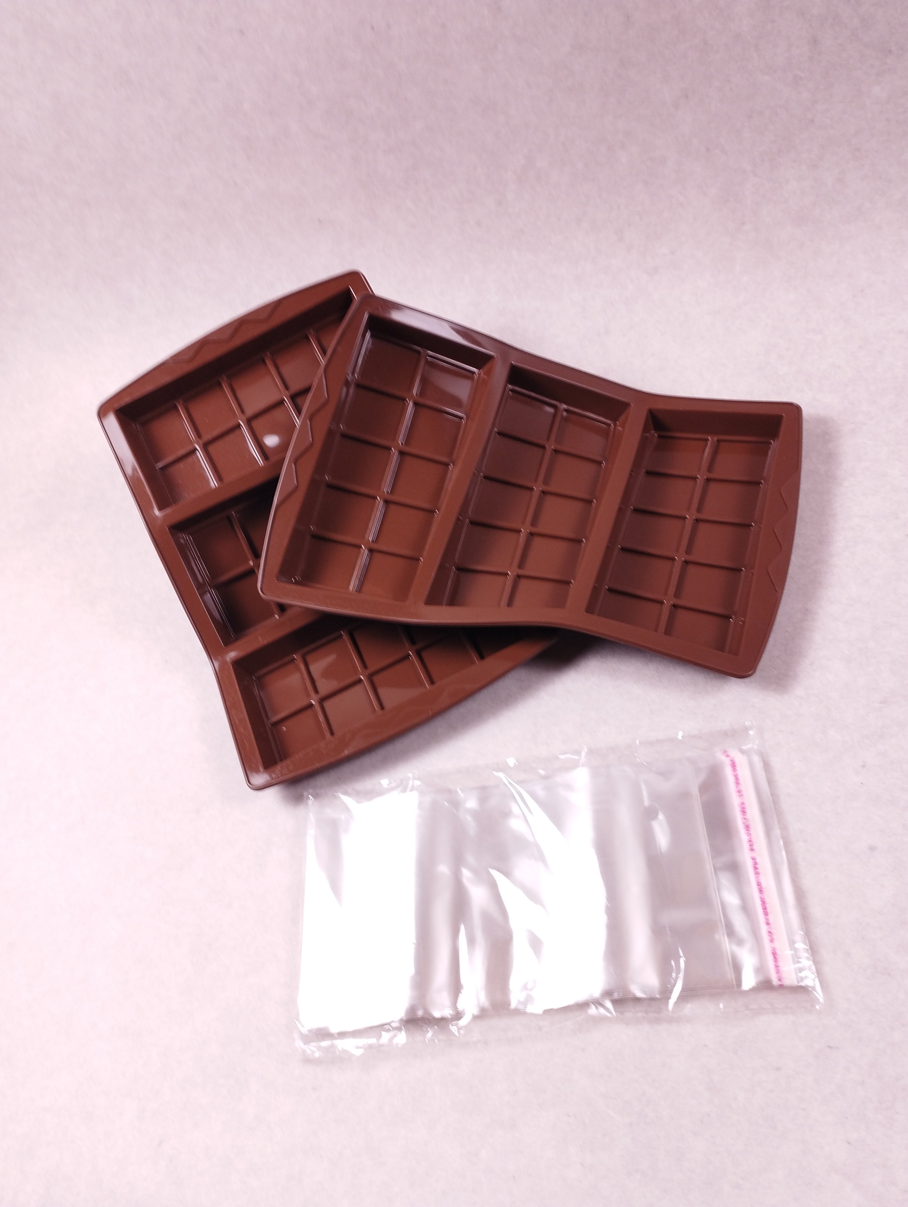 Lot de 2 moules en silicone pour 6 tablettes épaisses marron (V10)