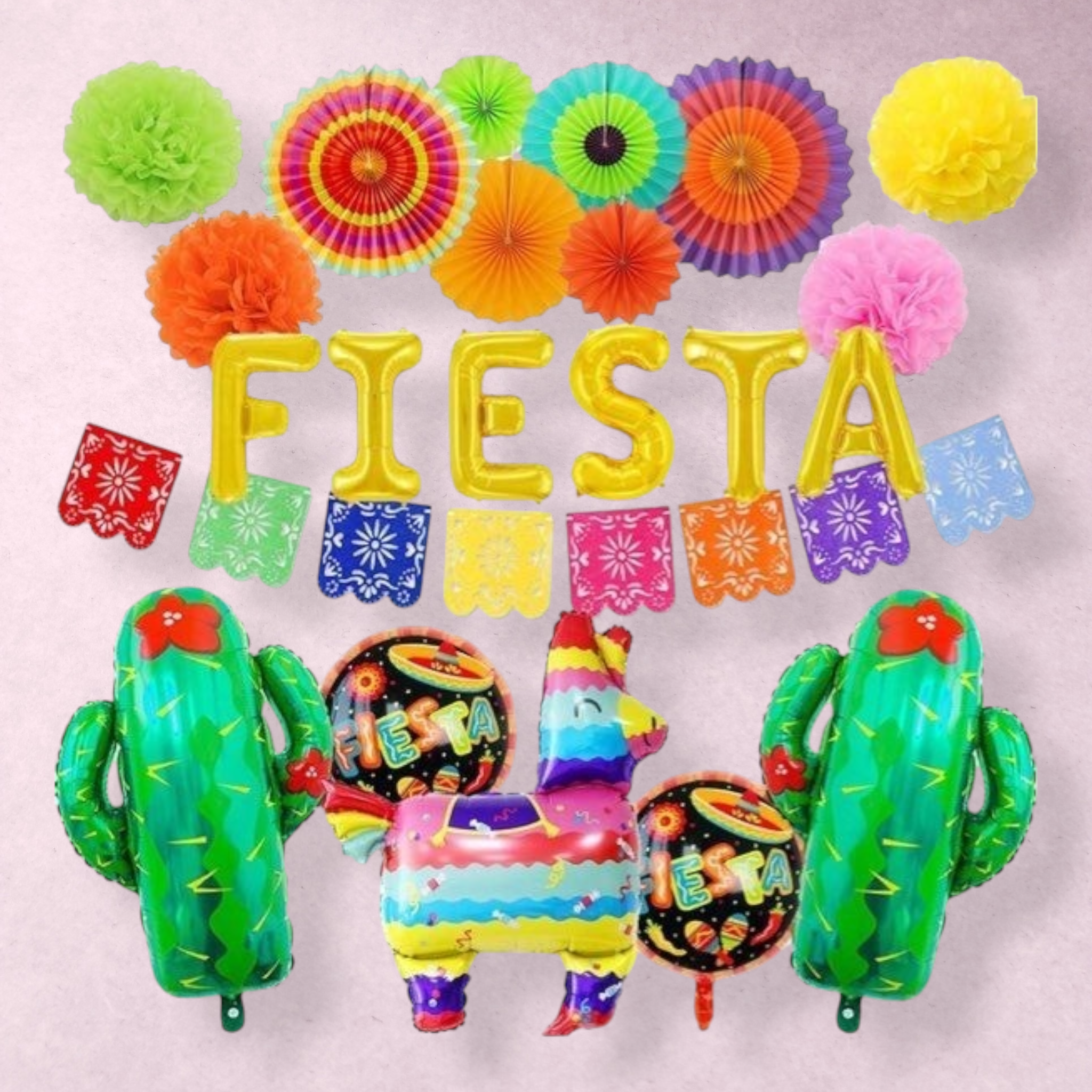Kit décorations fête mexicaine Fiesta multicolore