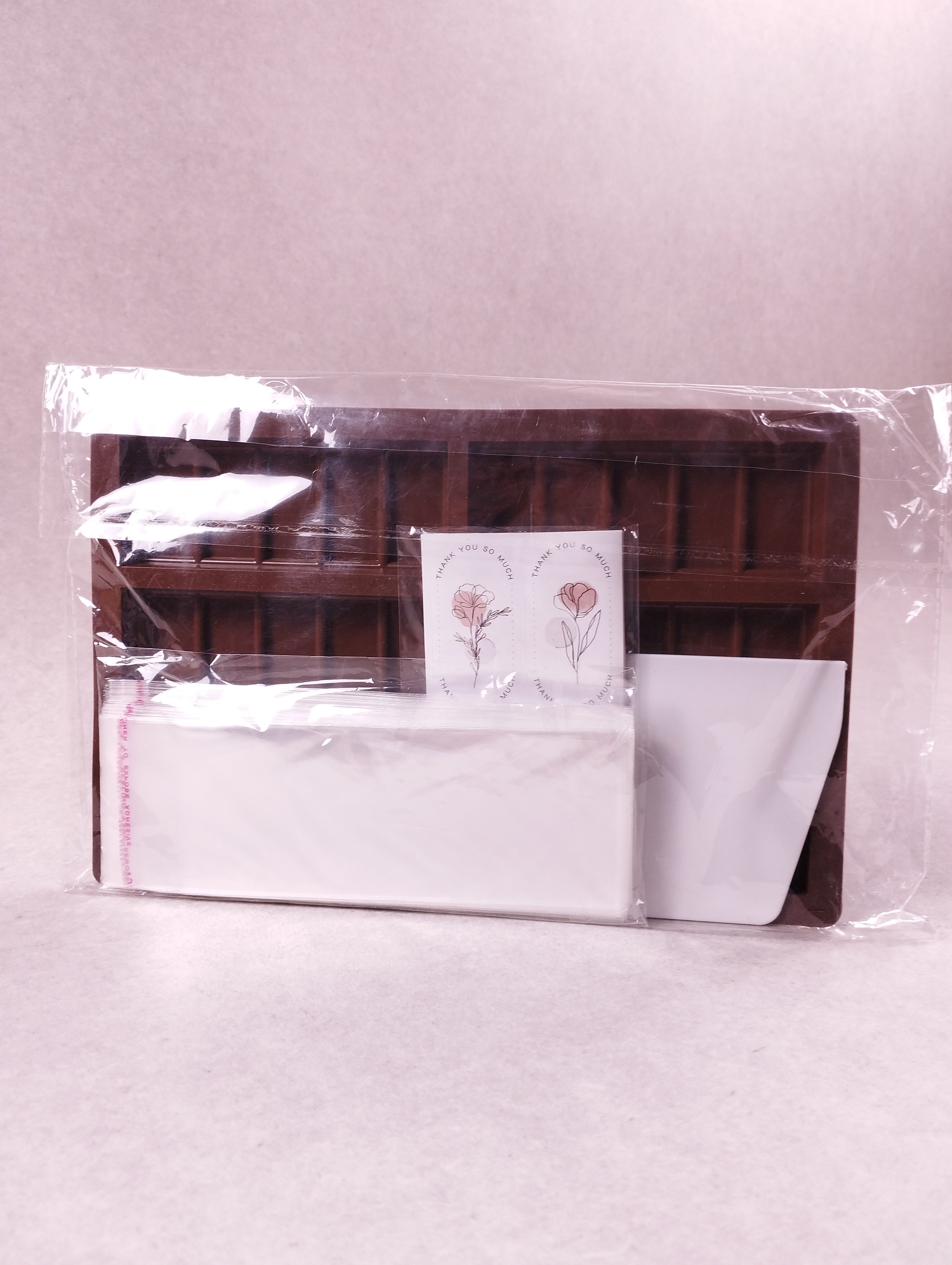 Kit moule silicone tablettes chocolat 6 tablettes + spatule + emballages