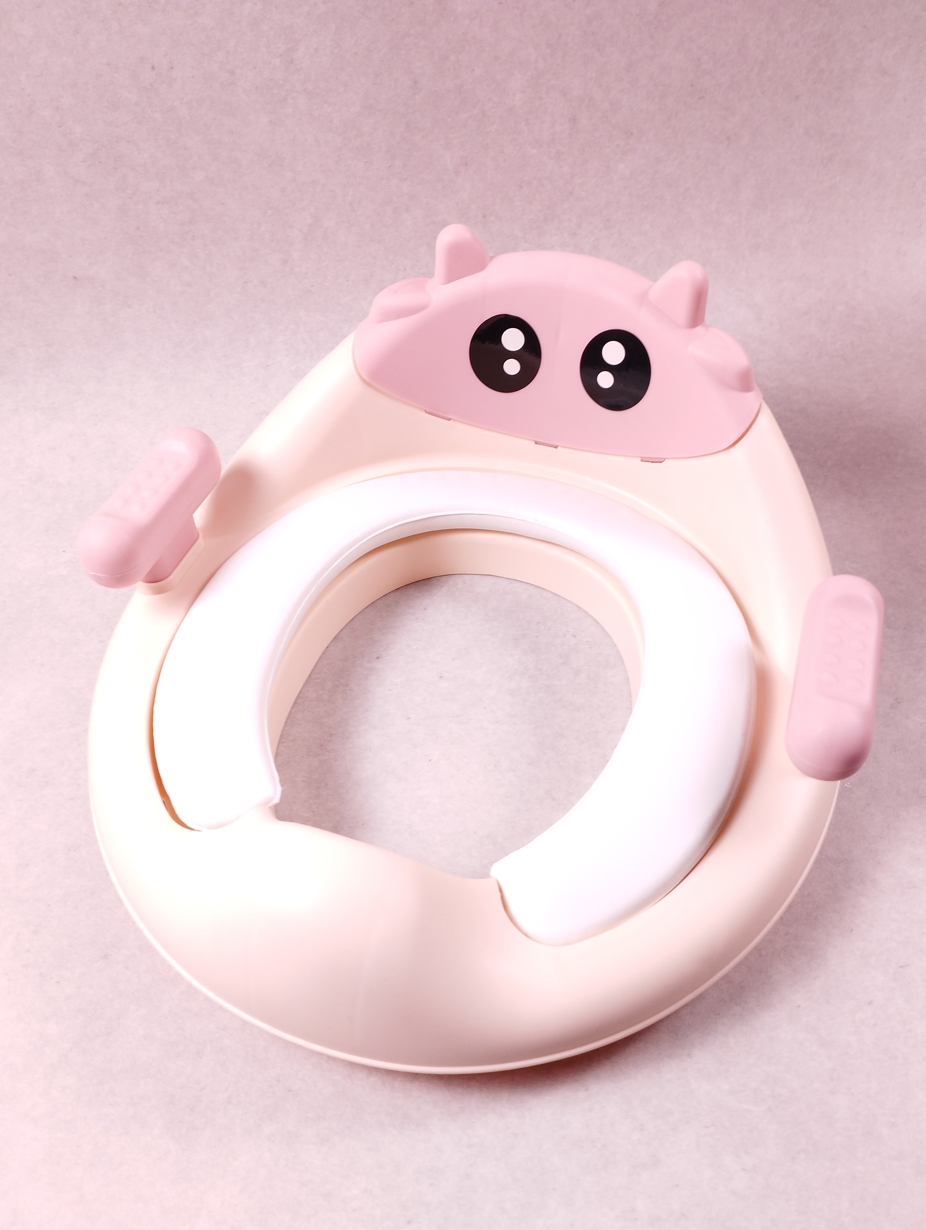 Réducteur de toilette enfant avec marchepied rose & abricot