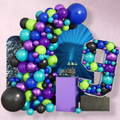 Kit guirlande de ballons Hilavo 100 pièces violet bleu noir vert